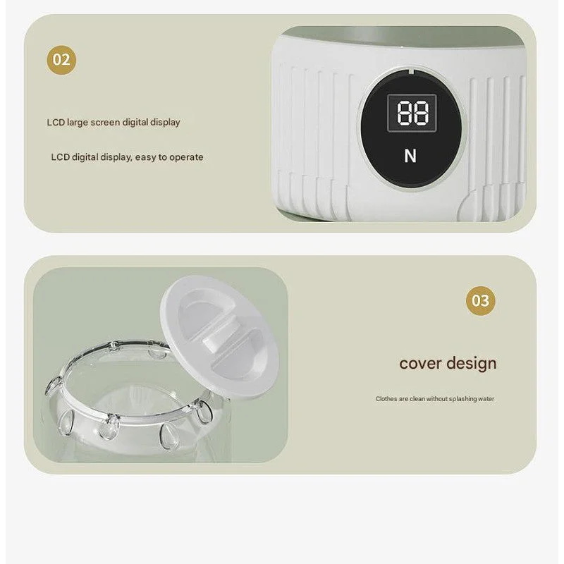 White Travel-Friendly Mini Washing Machine - USB Powered