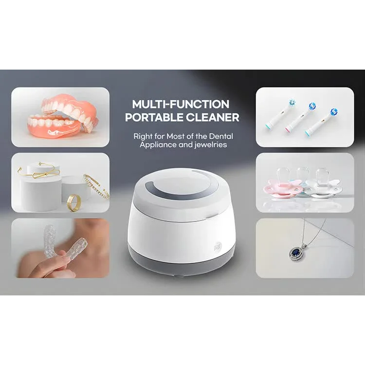 White Ultrasonic Cleaner with UV Light for Dentures