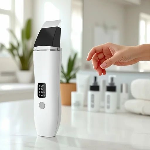 White Ultrasonic Skin Scrubber - Deep Pore Cleansing Facial