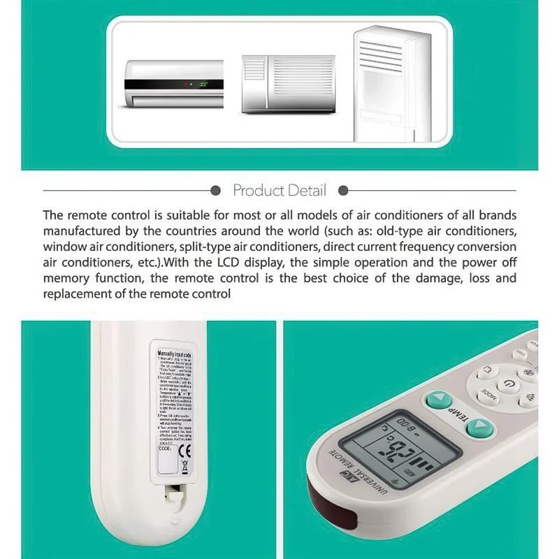 White Universal A / C Remote Control - Q-988E-1915197959696420867
