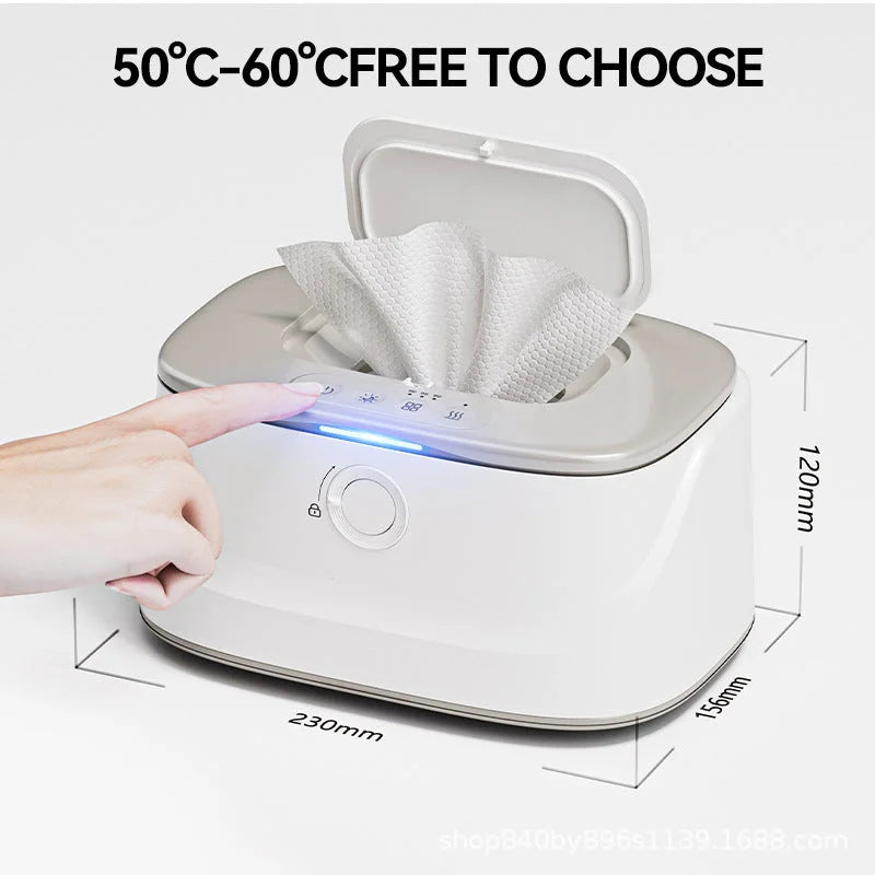 White USB-Powered Baby Wet Wipes Warmer - Portable