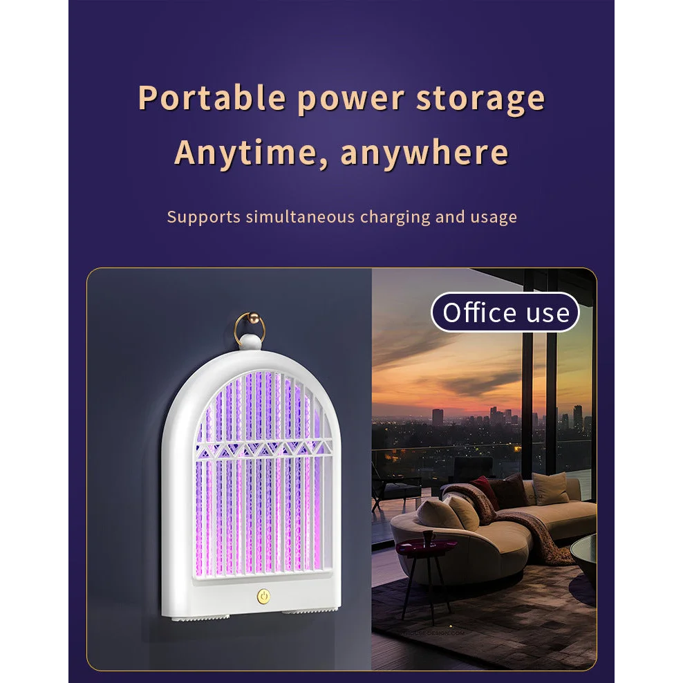 White USB Wall-Mounted Mosquito Trap - UV Light Automatic