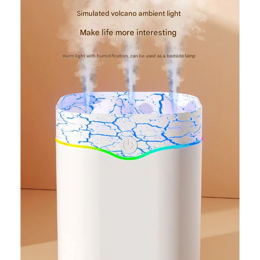 White Volcano Style 2L Cool Mist Humidifier - Triple Nozzle