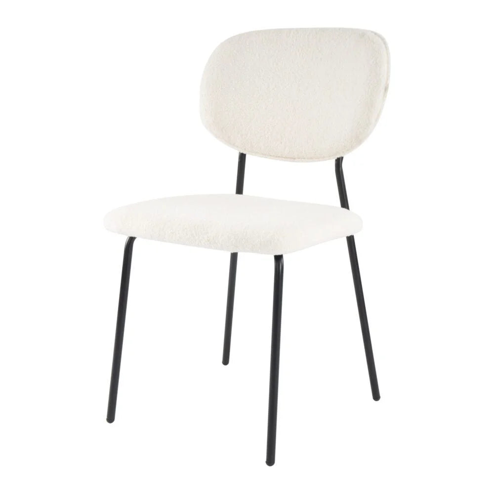 White Whisper Teddy Fabric Dining Chair Duo - Furniture