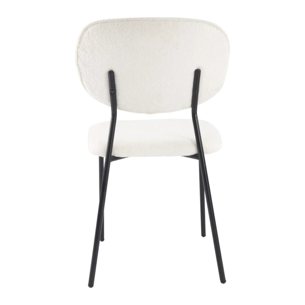 White Whisper Teddy Fabric Dining Chair Duo - Furniture