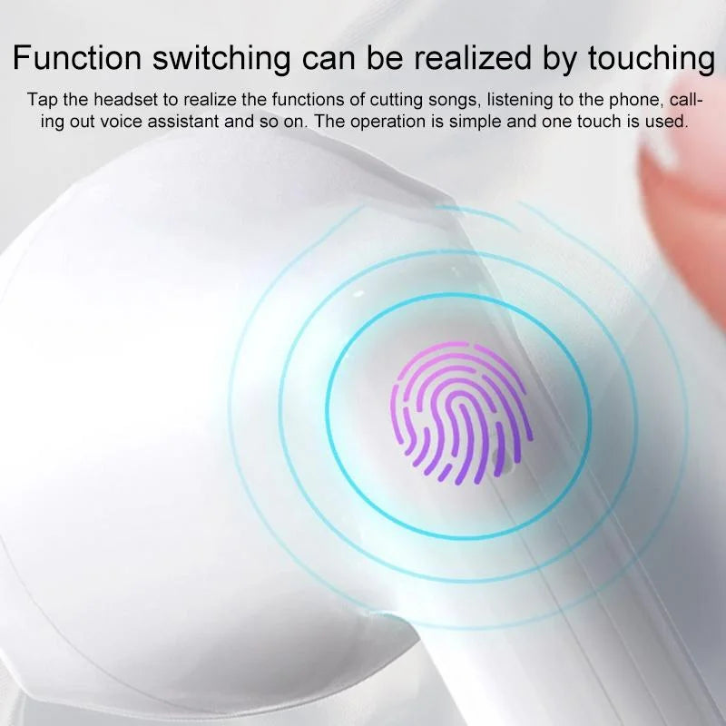 White Wireless Bluetooth Earbuds 712