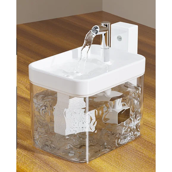 White Wireless Sensor Pet Water Fountain - 1.5L Automatic