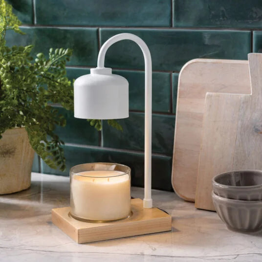 White & Wood Arched Lamp - Home & Garden > Lighting > Table