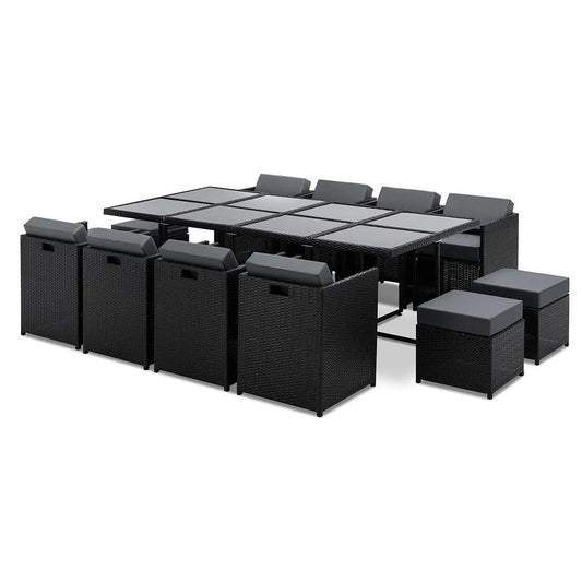 Wicker Outdoor Dining Table Set (13pcs) - Outdoor