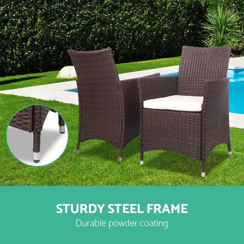 Wicker Outdoor Furniture Set (3pc) Brown - Outdoor
