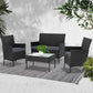 Wicker Outdoor Set 4pc Black furniture 560