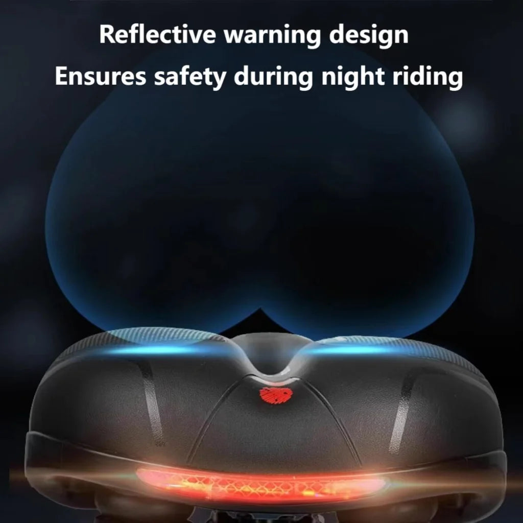 Wide cushioned and shock-absorbing bike saddle with memory