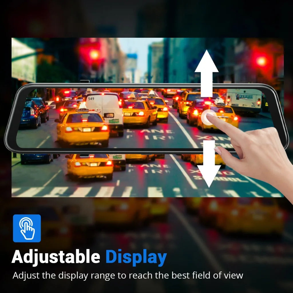 Wifi 10’’ 2K Dash Cam RearView Camera Reversing Recorder