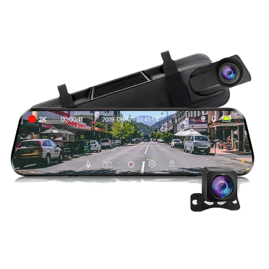 Wifi 10’’ 2K Dash Cam RearView Camera Reversing Recorder