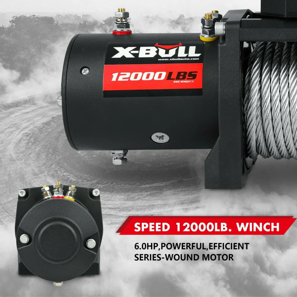 Winch 12000LBS/5454KGS Steel Cable 12V Wireless Remote