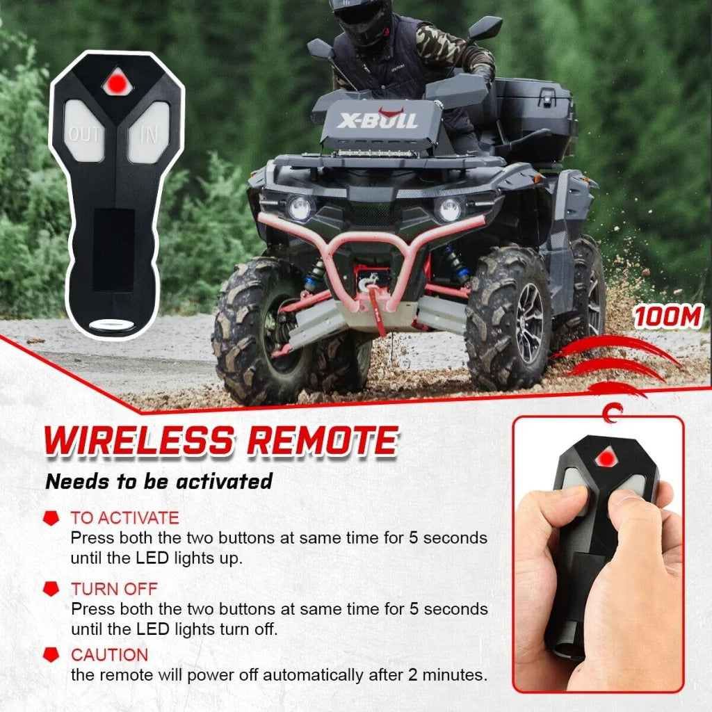 Winch 12V 5000LBS Wireless Steel Cable 15.2M ATV UTV 4WD