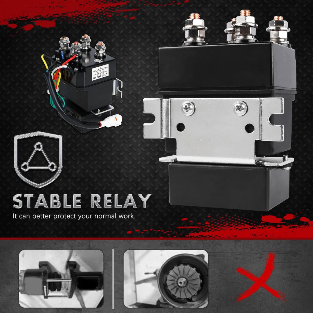 Winch 12V 5000LBS Wireless Steel Cable ATV Boat with 13M