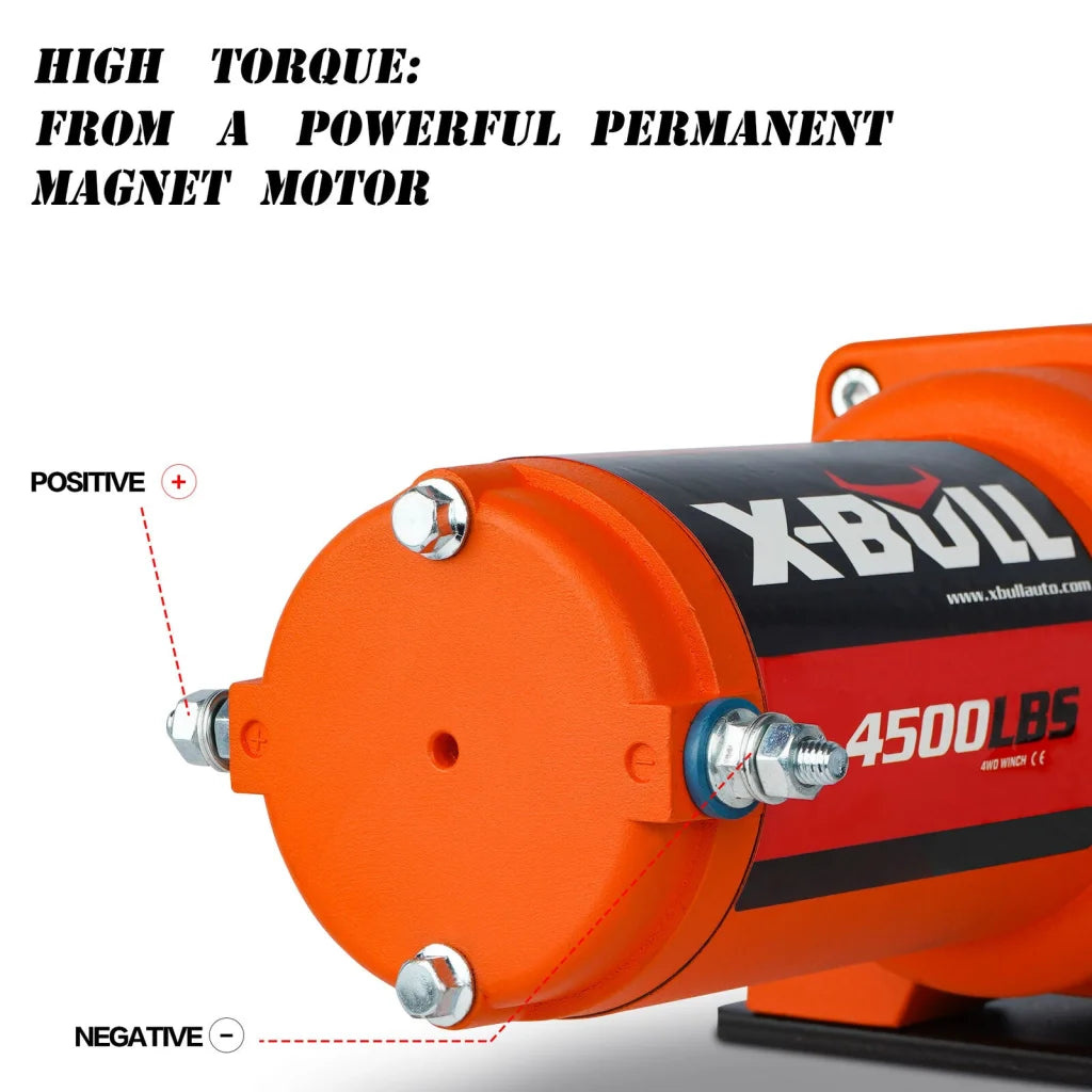 Winch 12V Synthetic Rope 4500LBS Wireless Remote ATV UTV