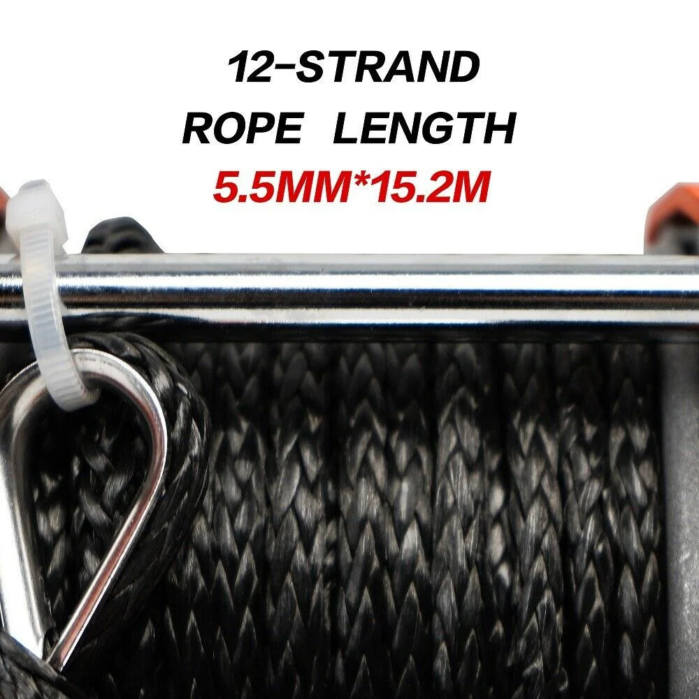 Winch 12V Synthetic Rope 4500LBS Wireless Remote ATV UTV