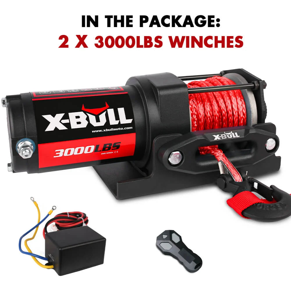 Winch 3000LBS 12V Synthetic Rope Wireless Remote for ATV