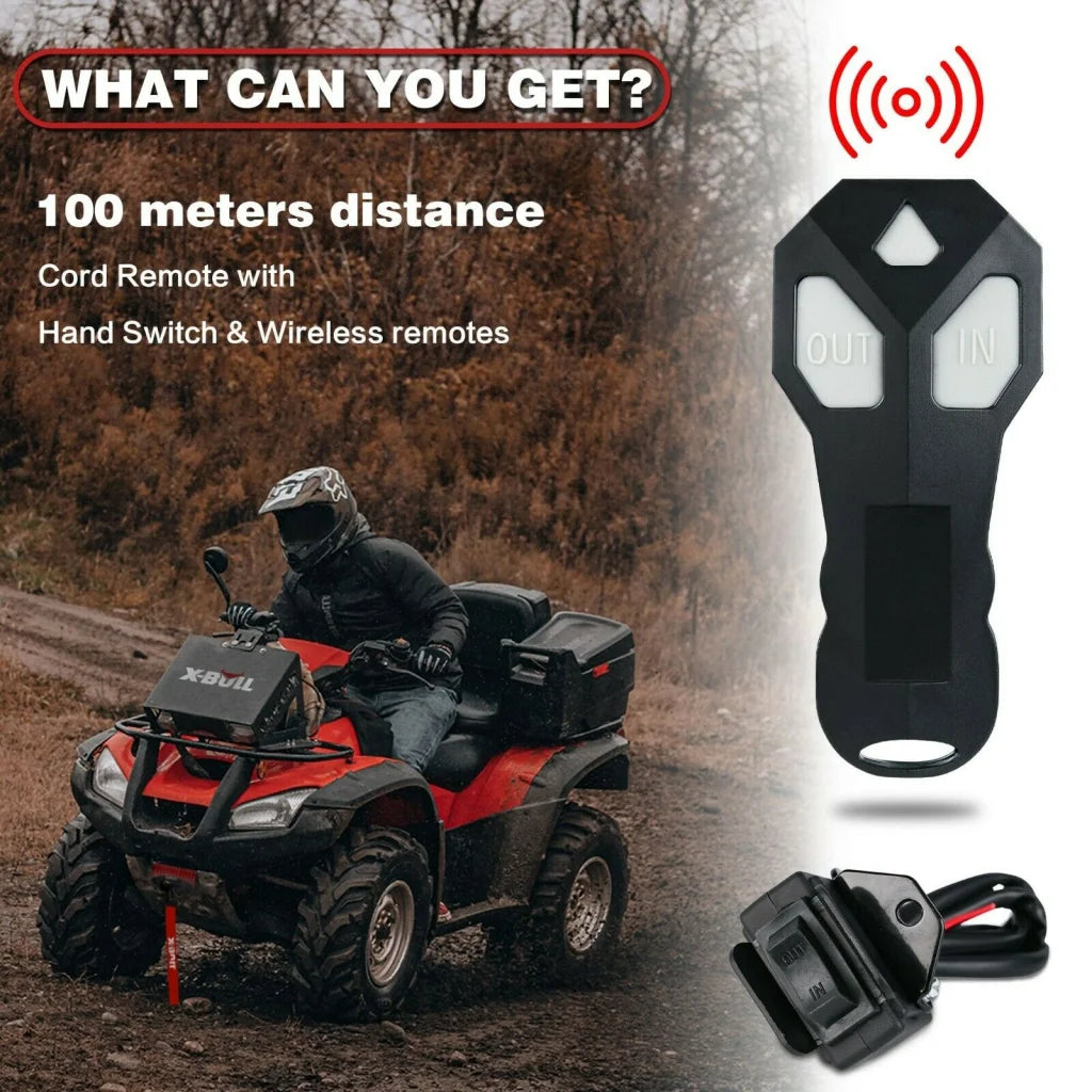 Winch 3000LBS 12V Synthetic Rope Wireless Remote for ATV
