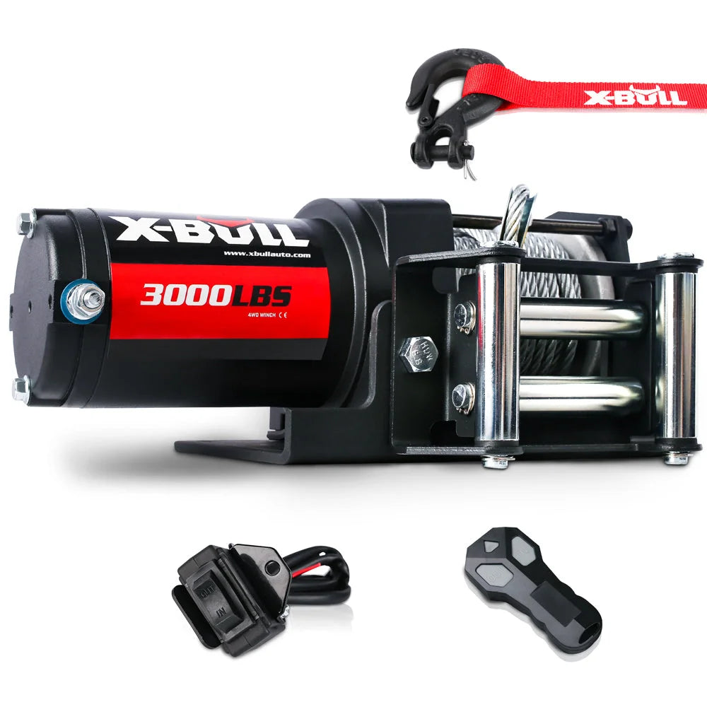 Winch 3000LBS/1360KG Wireless 12V Steel Cable ATV 4WD Boat