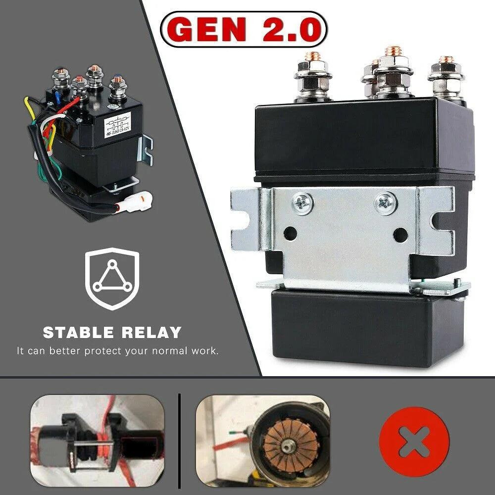 Winch 4500LBS/2041KG Steel Cable Wireless Remote Boat ATV