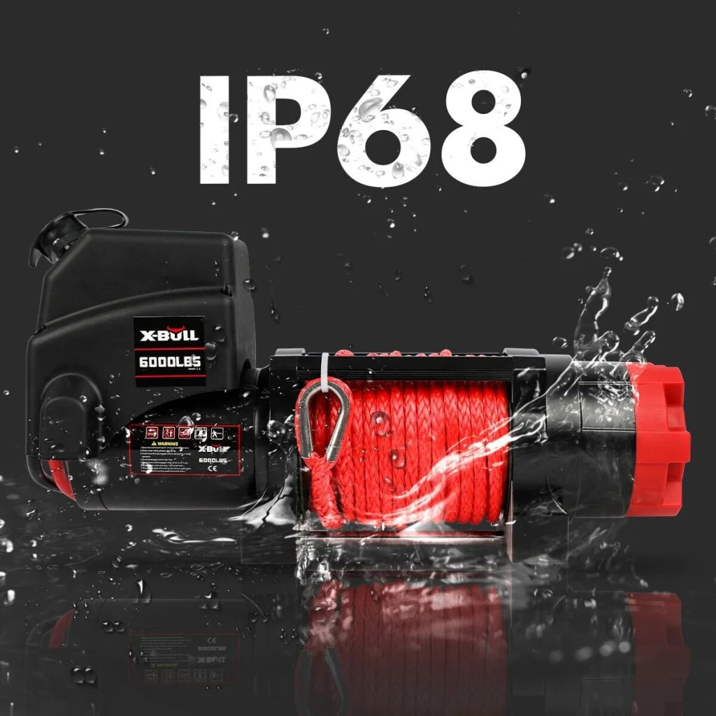 Winch 6000LBS 12V BOAT Synthetic Rope Wireless Remote 4WD