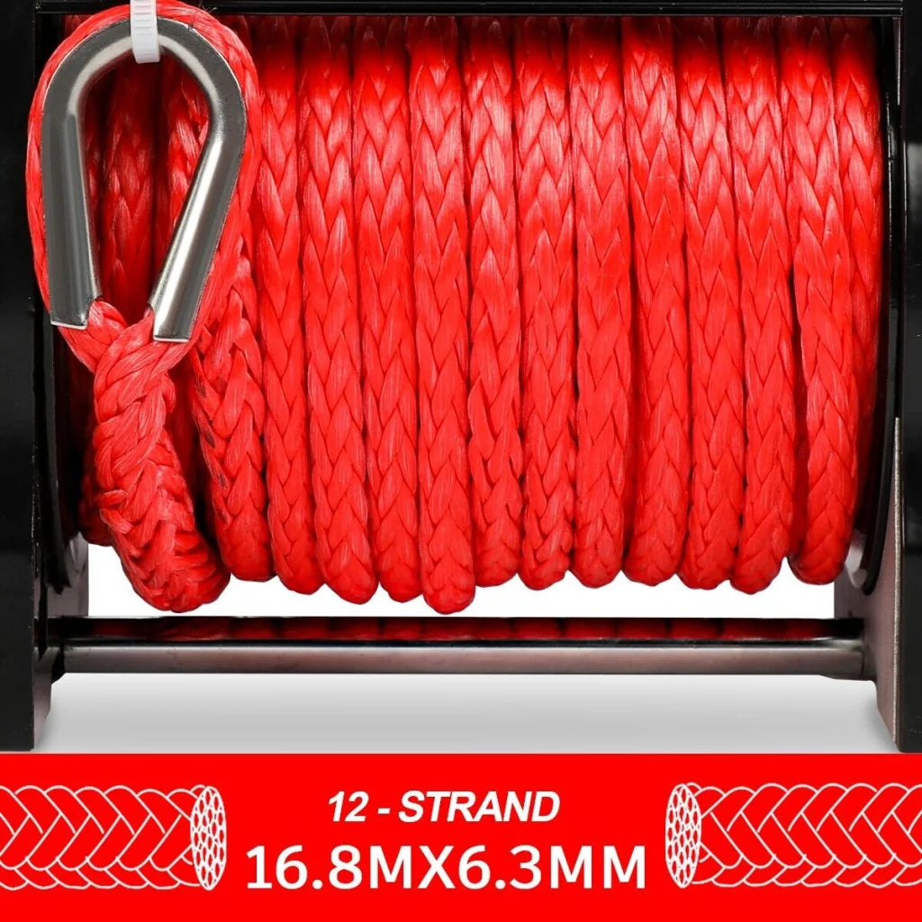Winch 6000LBS 12V BOAT Synthetic Rope Wireless Remote 4WD