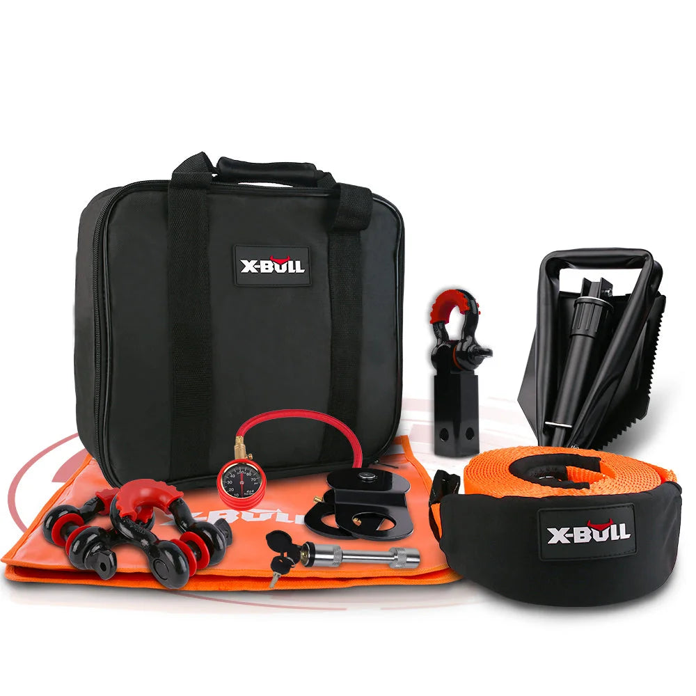Winch Recovery Kit 11PCS 4WD 4x4 Pack Off-Road Snatch Strap