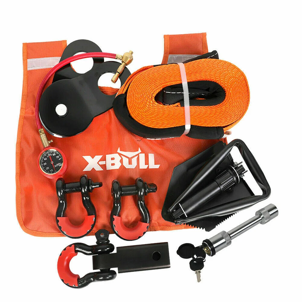Winch Recovery Kit 11PCS 4WD 4x4 Pack Off-Road Snatch Strap