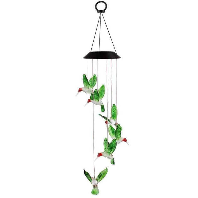 Wind Chimes Solar Powered Led Lights Changing Hanging