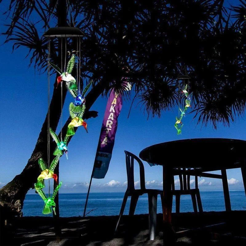 Wind Chimes Solar Powered Led Lights Changing Hanging
