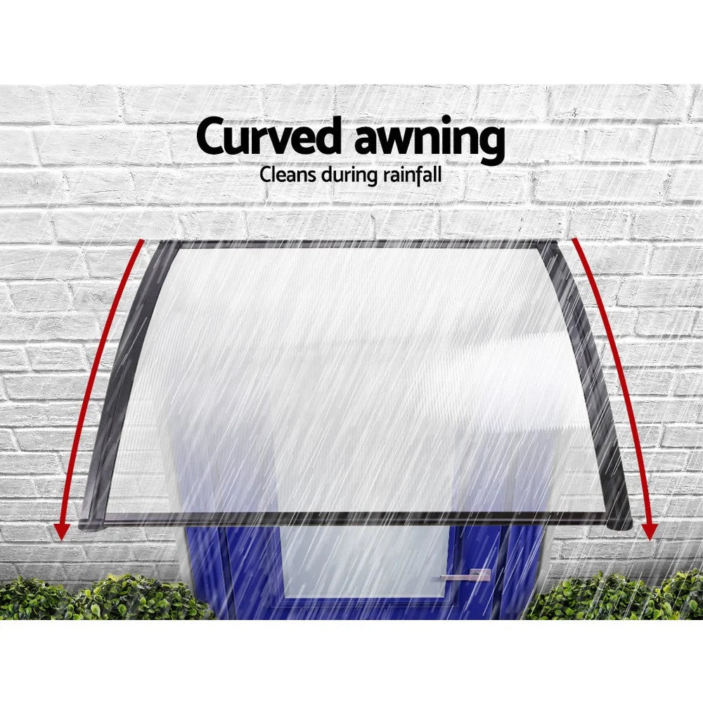 Window/Door Awning 1×1.2m Canopy Rain Cover Sun Shield