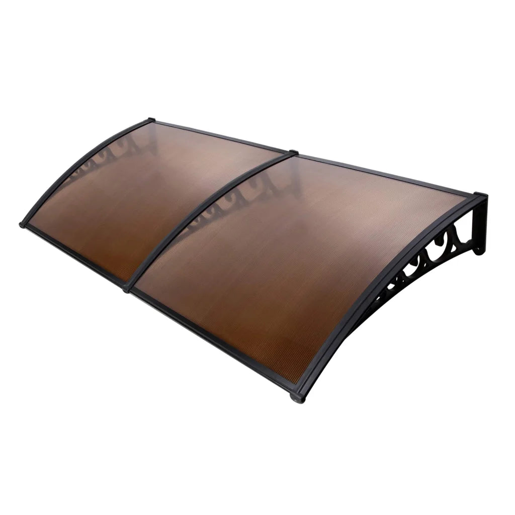 Window Door Awning 1mx2.4m Brown Hollow Sheet Plastic Frame