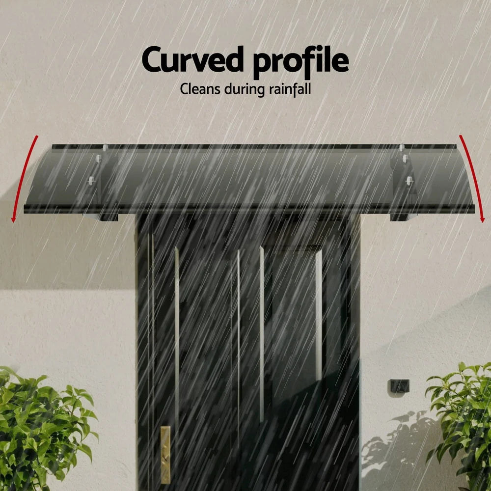 Window Door Awning Canopy 1mx1m Grey Solid Sheet Metal