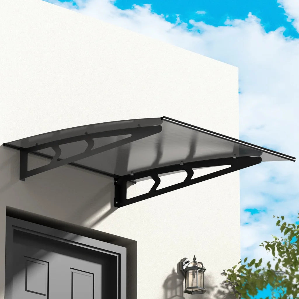 Window Door Awning Canopy 1mx1m Grey Solid Sheet Metal