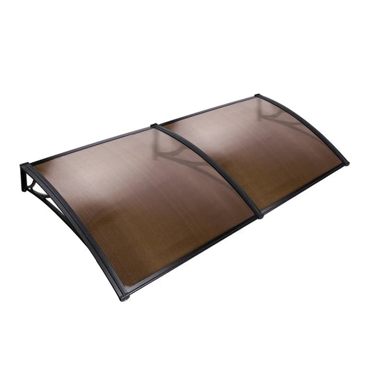 Window Door Awning Canopy 1x2m Brown UV Sun Shield DIY