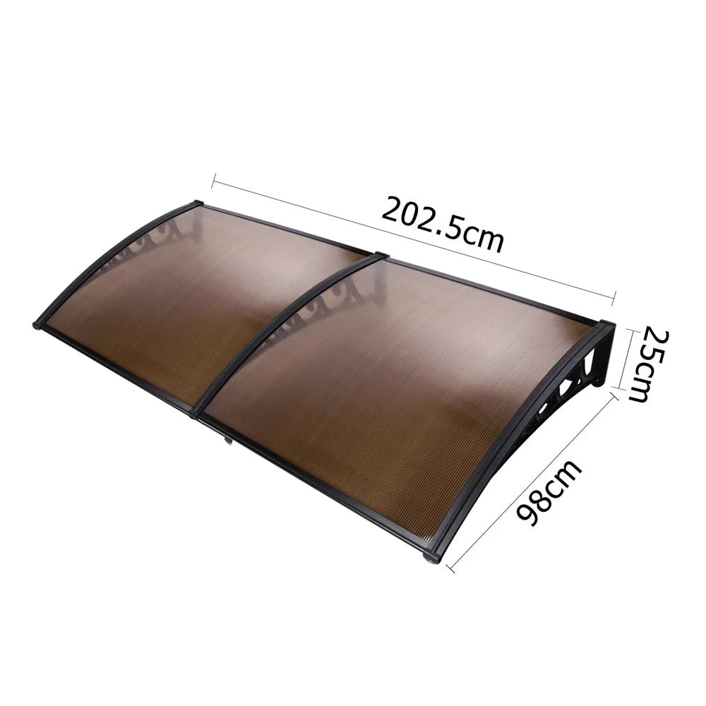 Window Door Awning Shade 1x2m Brown DIY - Shading