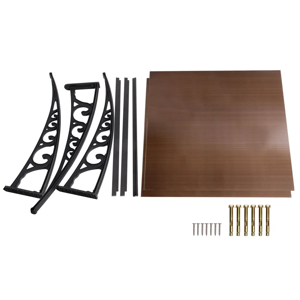 Window Door Awning Shade 1x2m Brown DIY - Shading