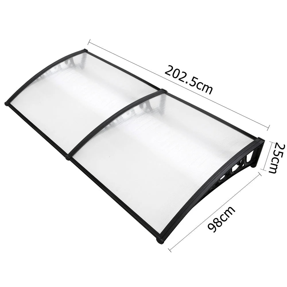 Window Door Awning Shade 1x2m Transparent DIY - Shading