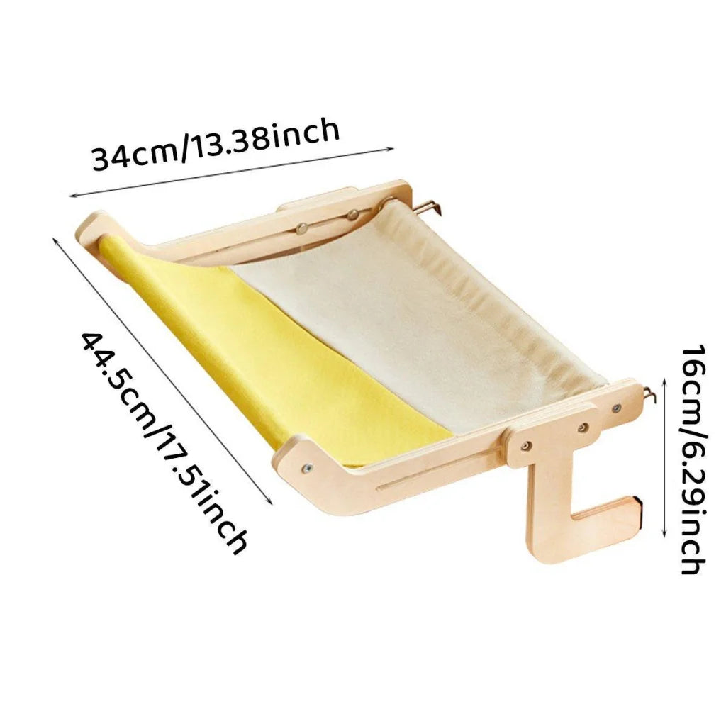 Window Hanging Cat Hammock Solid Wood Sun Bed Nest for All