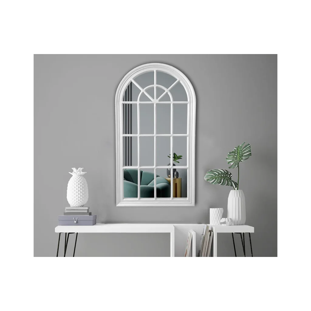 Window Style Mirror - White Arch 70cm x 130cm