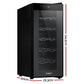 Wine cooler fridge with black wine fridge and internal shelves