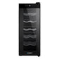 Wine cooler fridge with beverage cooler door and bottle rack rows