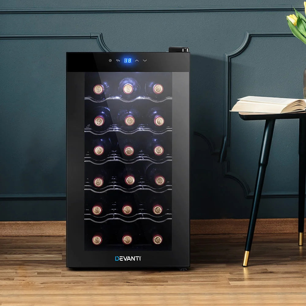 Wine Cooler 18 Bottles Glass Door Beverage Cooler
