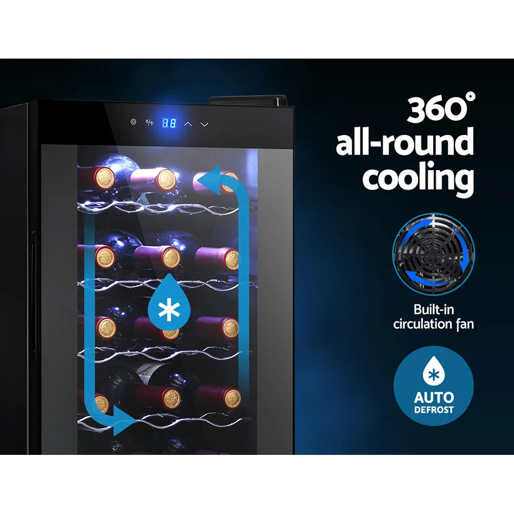 Wine Cooler 18 Bottles Glass Door Beverage Cooler