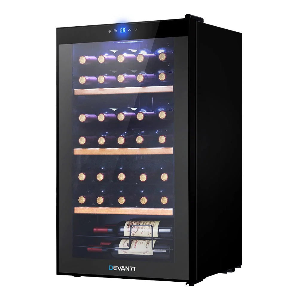Wine Cooler Compressor Chiller 34 Bottles Beverage Fridge