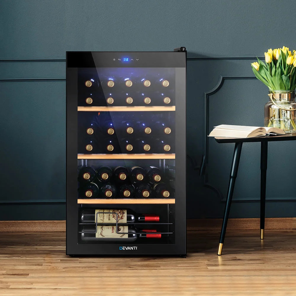 Wine Cooler Compressor Chiller 34 Bottles Beverage Fridge