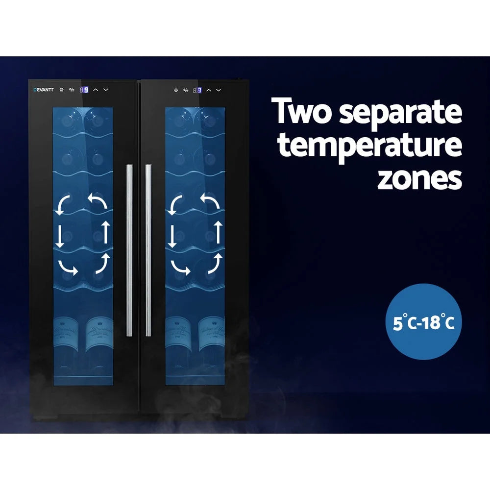 Wine Cooler Fridge Dual Zone - 24 Bottles